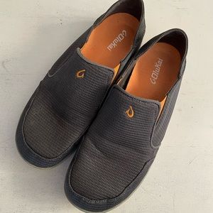 OluKai Nohea Mesh Men 10.5 Grey Orange Slip-On